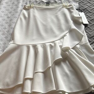 Calvin Klein Cream Ruffle Mini Skirt